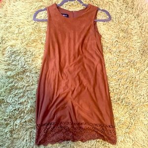 Suede brown dress